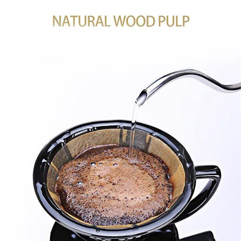 4-Kegel-Kaffeefilter, ungebleichtes Naturpapier, kein Ausblasen, Einwegfilter für Pour-Over- und Filterkaffeemaschinen, 200 Stück