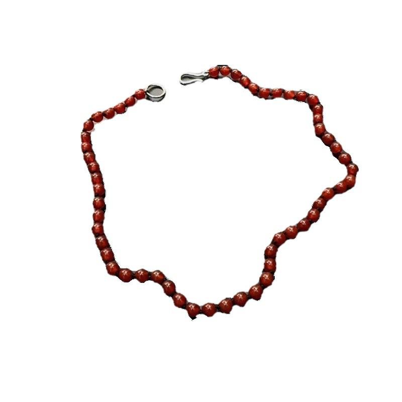 

Elegant Red Agate French Knot Beaded Necklace