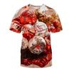 Neutral Santa Claus 3D Printed T-shirt Men's Casual Short Sleeved Top T-shirt Fun Street Wear Fashionable Fun Christmas T-shirt