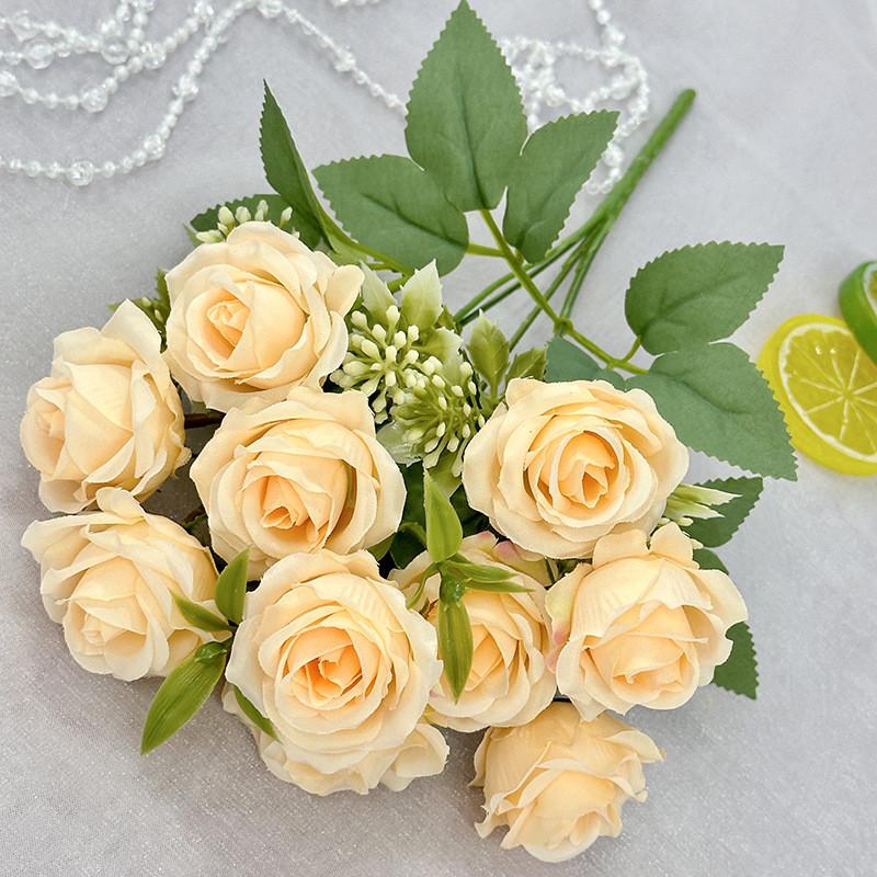 Rose Flower Artificial Wedding Hotel Restaurant Room Decoration Desktop Ornament