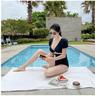 Korean Sexy Deep V Push-Up Short Sleeve One-Piece Swimsuit for Women, Tummy Concealing & Slimming Design