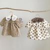 Clearance: Baby Heart Print Quilted Dress with Fur Collar - Long and Warm