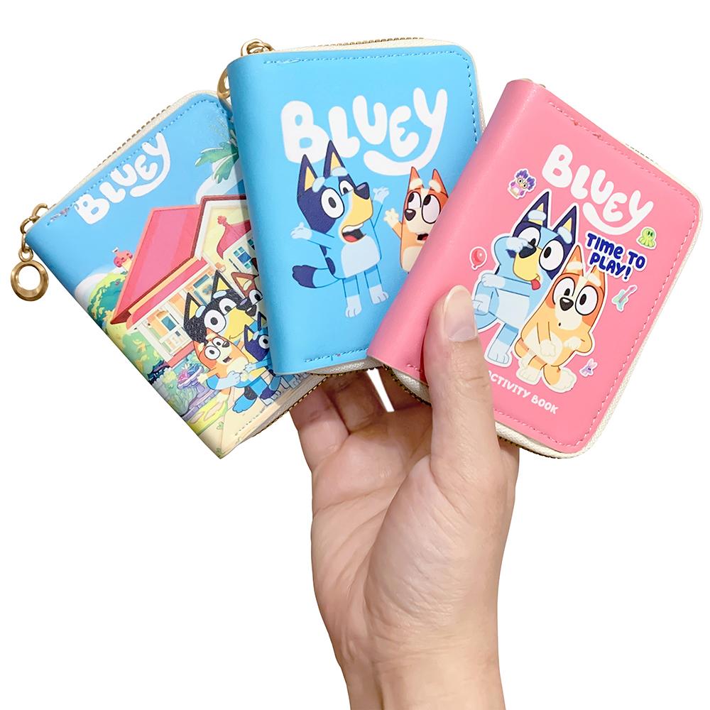 Portefeuille Anime Bluey Et Bingo Matière Cuir PU Sac à Cartes Dessin Animé Sac à Clés d'Étudiant Porte-Monnaie pour Enfants
