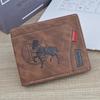 Men's Vintage Short Zipper Leather Wallet: High-End Spliced Embossed Multi-Functional Card Holder.