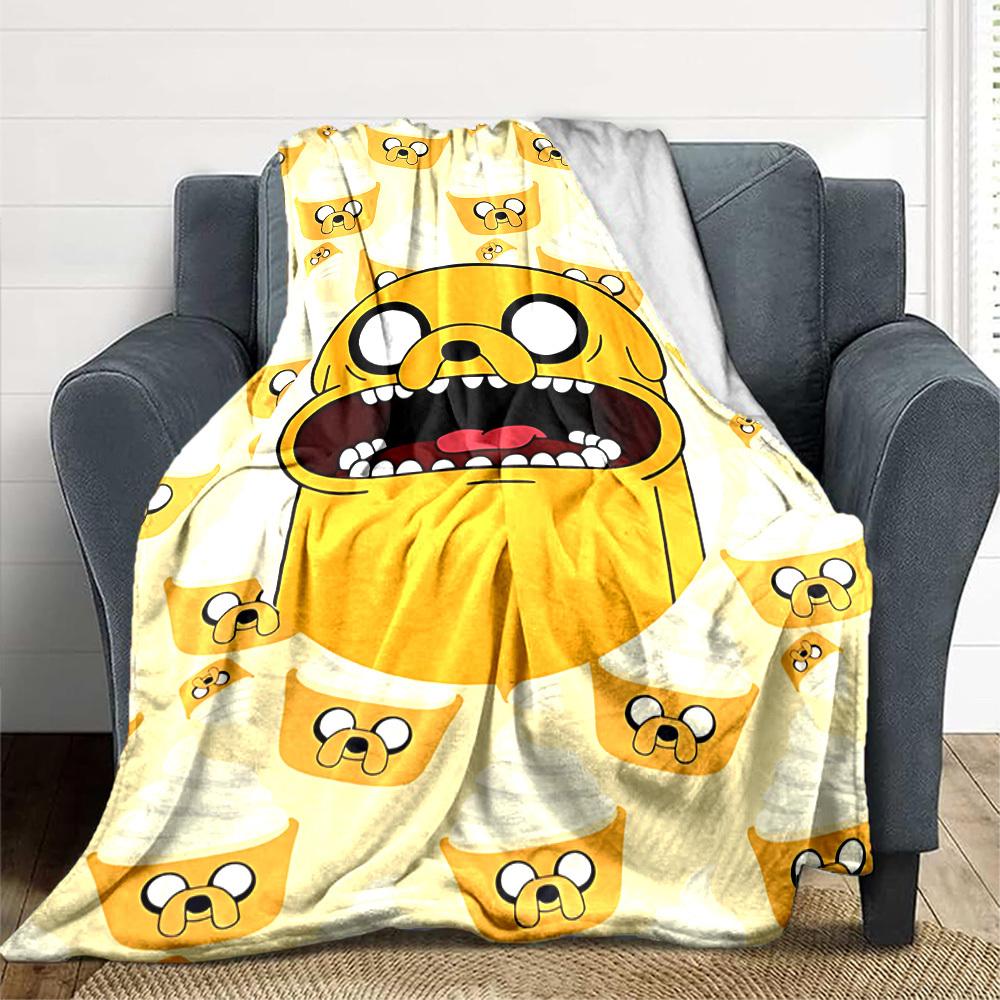 1pc Adventure Time Soft Skin-Friendly Flannel Blanket with Digital Printing, Various Sizes Available for Family, Friends, Birthday