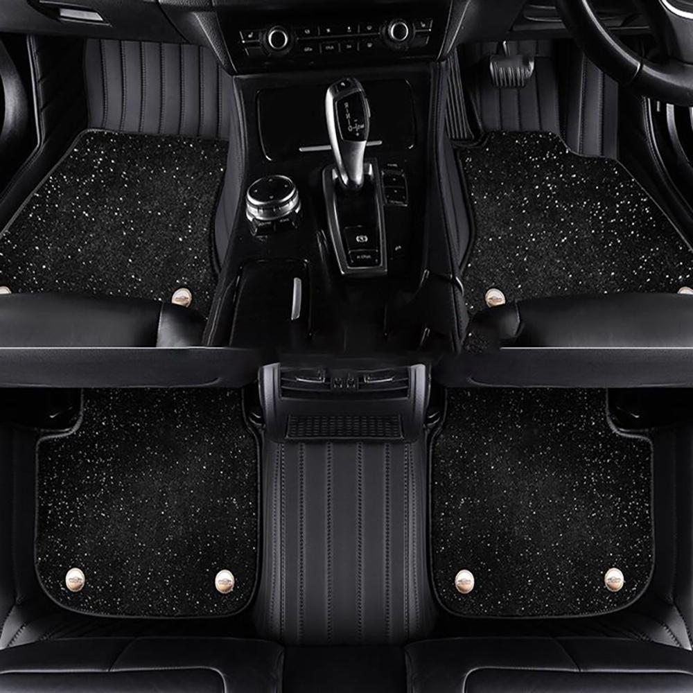 Custom Car Floor Mats For BAIC BJ20 BJ40 S6 Senova X25 X35 X55 X65 D80 D70 D50 Auto Carpets Double Layer Floor Liners Blanket