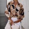 2022 European & American Print Loose Long Sleeve Women's Casual Button Shirt