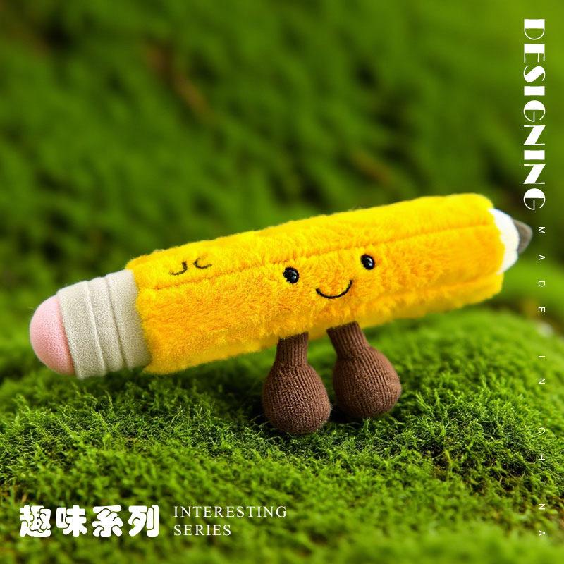 

New Cute Plush Stationery Toy Series Pencil Case Penguin Bear Stuffed Ruler Soft Fluffy Doll Back-To-School Season Students Gift