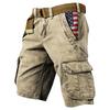 Shorts Masculinos de Verão Estampados para Exterior Shorts Masculinos Largos com Múltiplos Bolsos