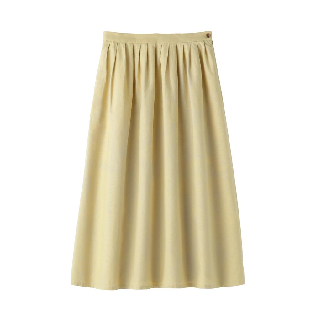 MUJI Women's Hemp Cotton Easy Long Skirt, BE1VBA5S, Yellow, Size M