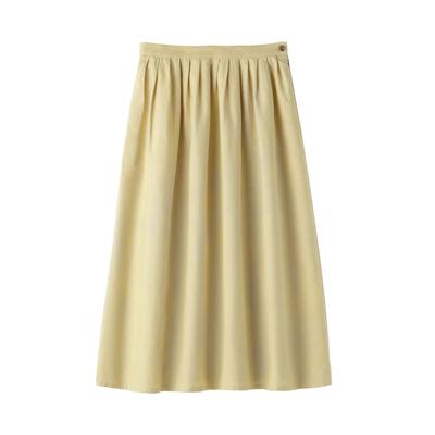 MUJI Women's Hemp Cotton Easy Long Skirt, BE1VBA5S, Yellow, Size M