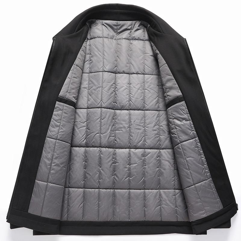 Jacket Men's Cotton Men's Casual Business Veteran Jacket Leader Padded Jacket Autumn and Winter Warm Thickened Warm