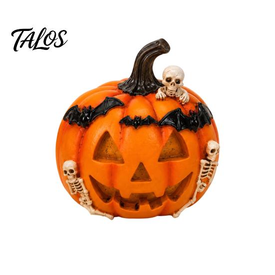 Seasonal Interior Ornament Halloween Pumpkin Ghost Bat Skull Figurine, Cute Resin Festive Desktop Decor Tabletop Ornaments for Home Party Shelf