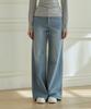 PINK PINEAPPLE Soft Day Wide Denim Pants_Indigo