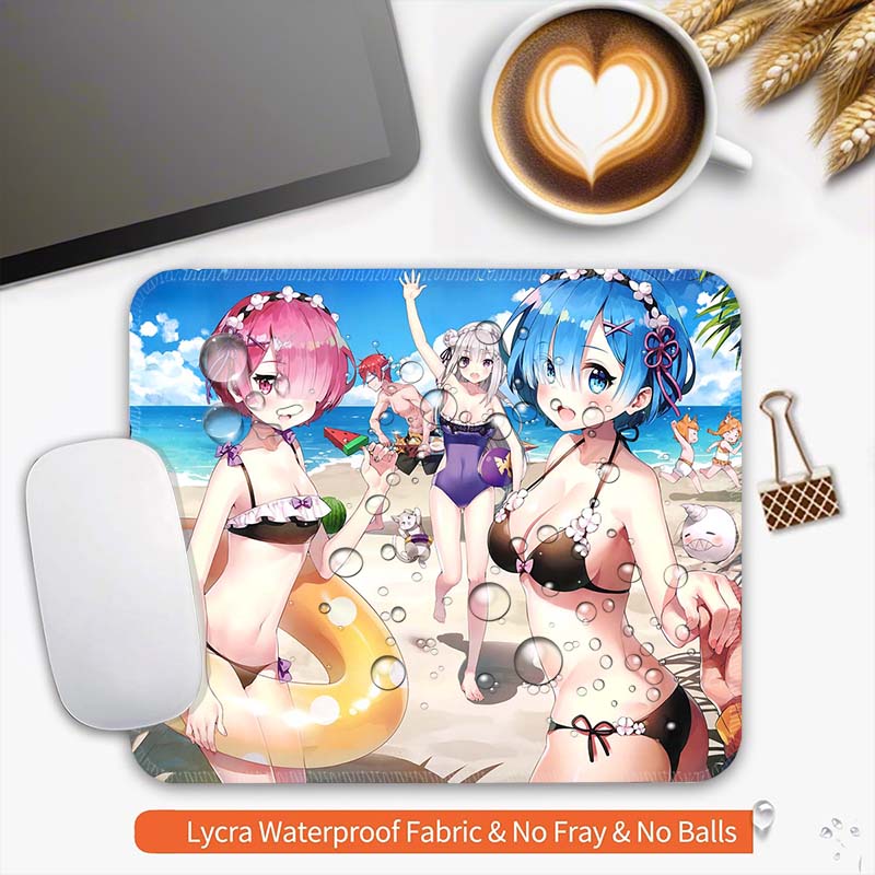 Anime R_Rem R_Re Zero Mouse Pad Small Gaming Mousepad Gamer Non-Slip Edge Standard MousePads PC Compact Stitched Office Mousemat
