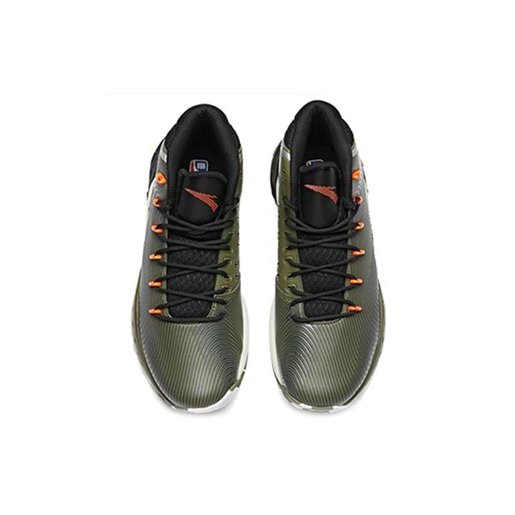 New Anta Speedy Decision Shock Absorbers Slip Resistant Abrasion Resistant High top Basketball Shoes Men's Black Green 11841301-6