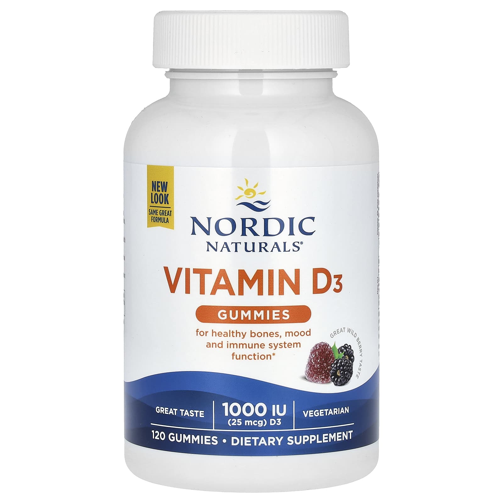 

Vitamin D3 Gummies, Great Wild Berry, 25Mcg (1,000Iu), 120 Gummies