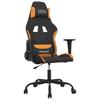 Gaming Chair with Massage Function Black and Orange Fabric