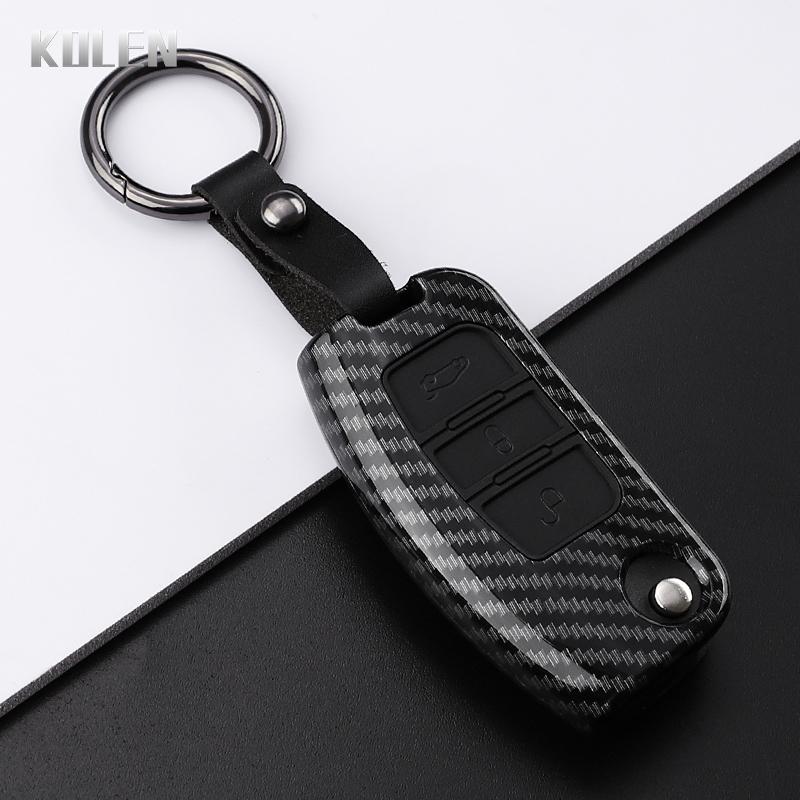 ABS Carbon Fiber Style Car Key Case Cover Fob for Ford B-Max C-Max Eco Sport Galaxy Fiesta Focus 2 Ecosport Kuga Escape Falcon