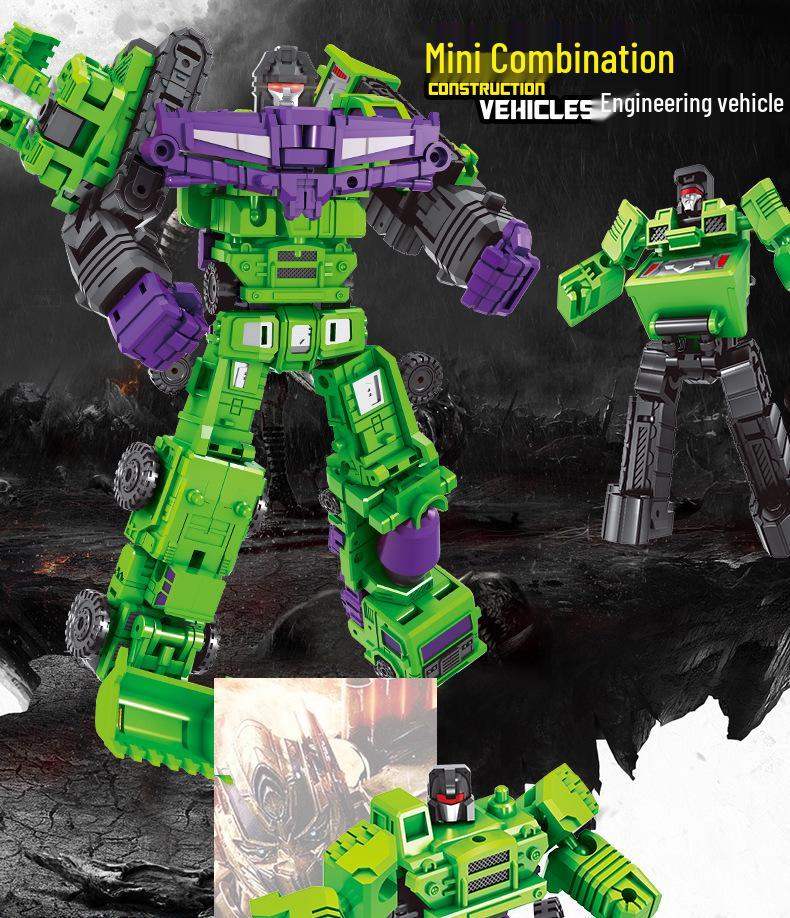 6-in-1 Transforming Construction Vehicle & Robot Toy for Kids