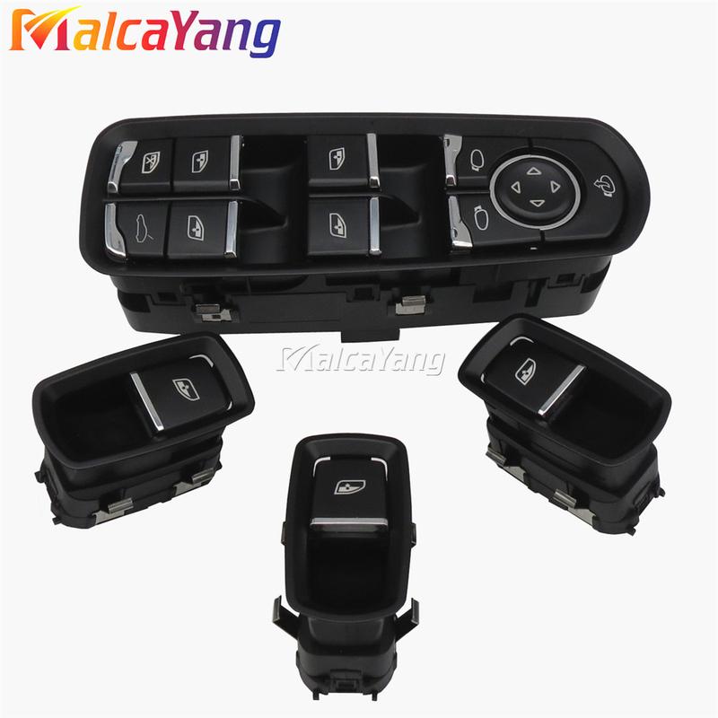 4X Window Control Switch For Porsche Panamera Cayenne Macan Driver Passenger Side Button 7PP959855C 7PP959858RDML 7PP959858MDML