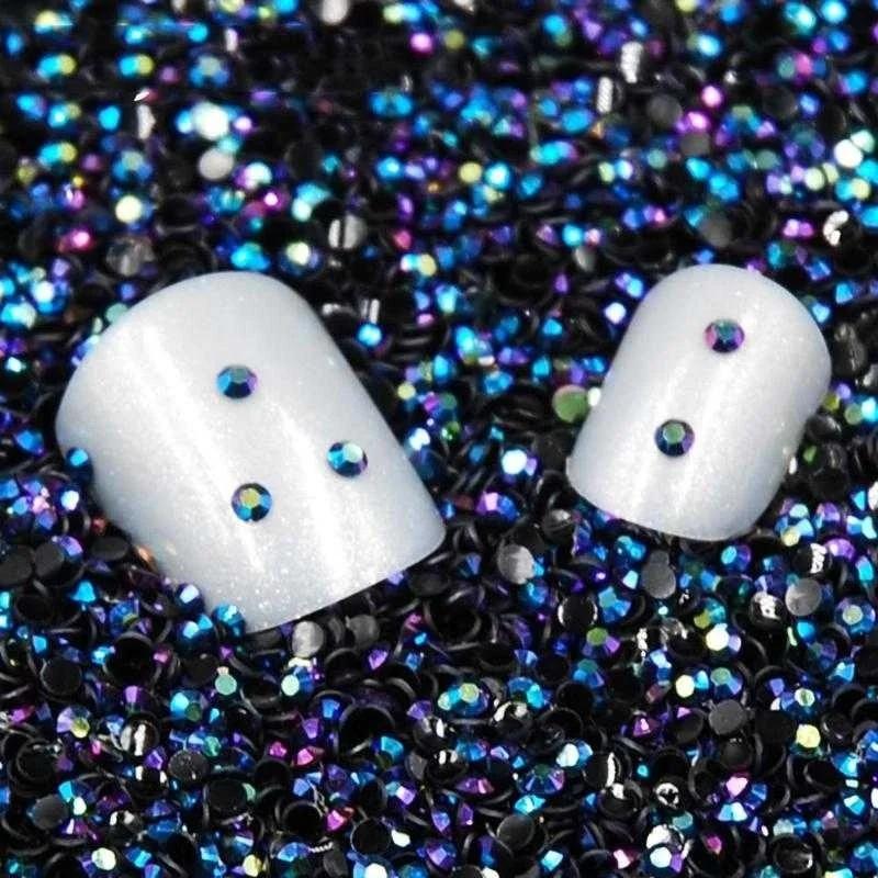 2000 PCS/package AB Color Acrylic Diamond Nails Box Jewelry 3D Decoration DIY Nail Rhinestone Crystal Accesorios