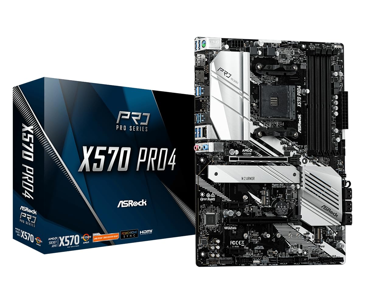 

ASRock Motherboard X570 Pro4 AMD Ryzen 5000 Series CPU Compatible X570 ATX Motherboard Authorized Distributor (Soket AM4) [Domestic Product]