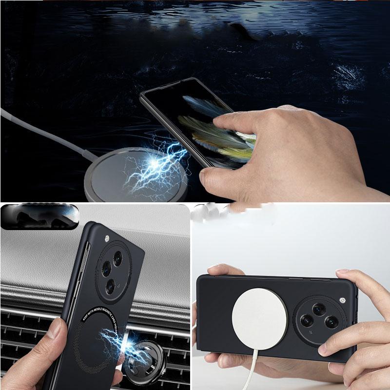 Dla Magsafe Magnetyczna bezramowa twarda obudowa komputera dla Oppo Znajdź N3 N2 Slim Bezprzewodowe ładowanie Odporna na wstrząsy matowa tylna obudowa telefonu dla FindN3 Ultra-cienka