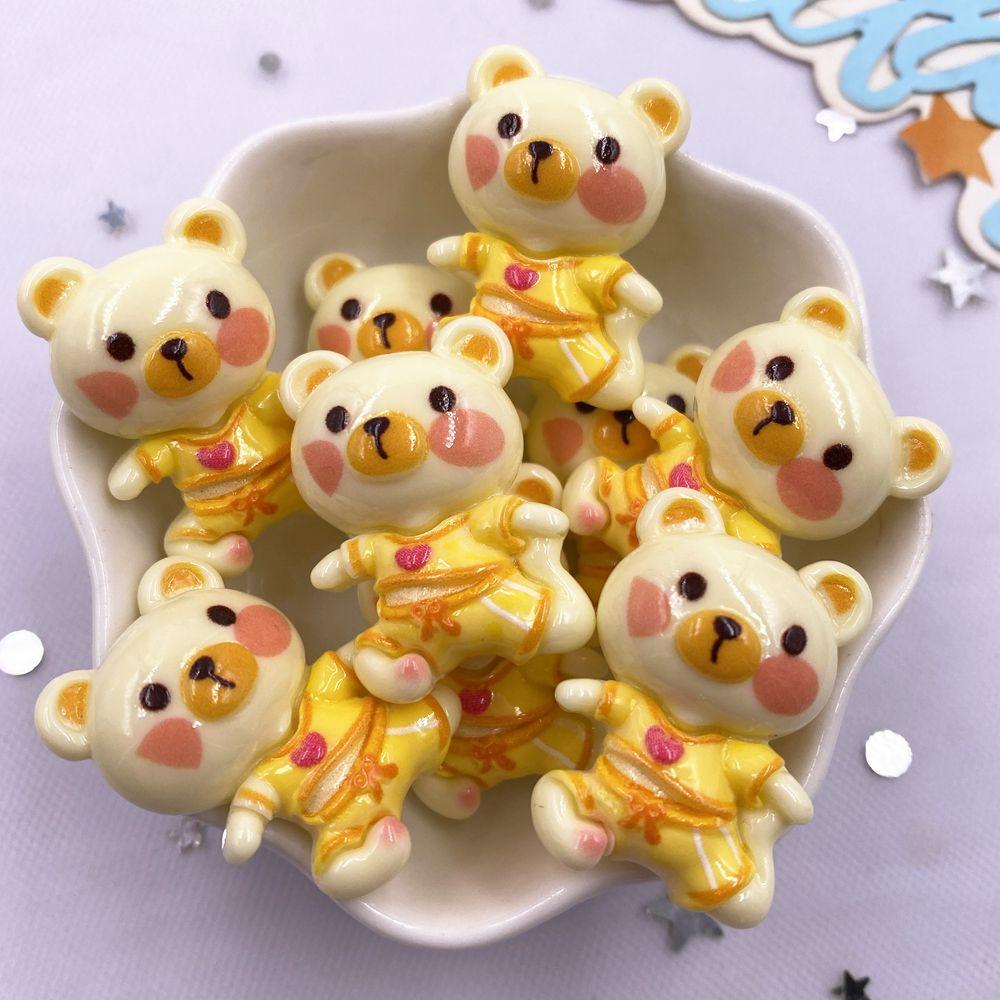 10PCS Resin Kawaii Colorful Painted Cartoon Panda Rabbit Bear Pig Fox Flatback Stone Figurine Scrapbook DIY Craft Supplies