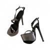 New Summer Party Banquet 16CM Super High Heel Stripper Pole Dance Shoes Sexy Buckle Strap Platform Sandals Women Plus Size 35-43