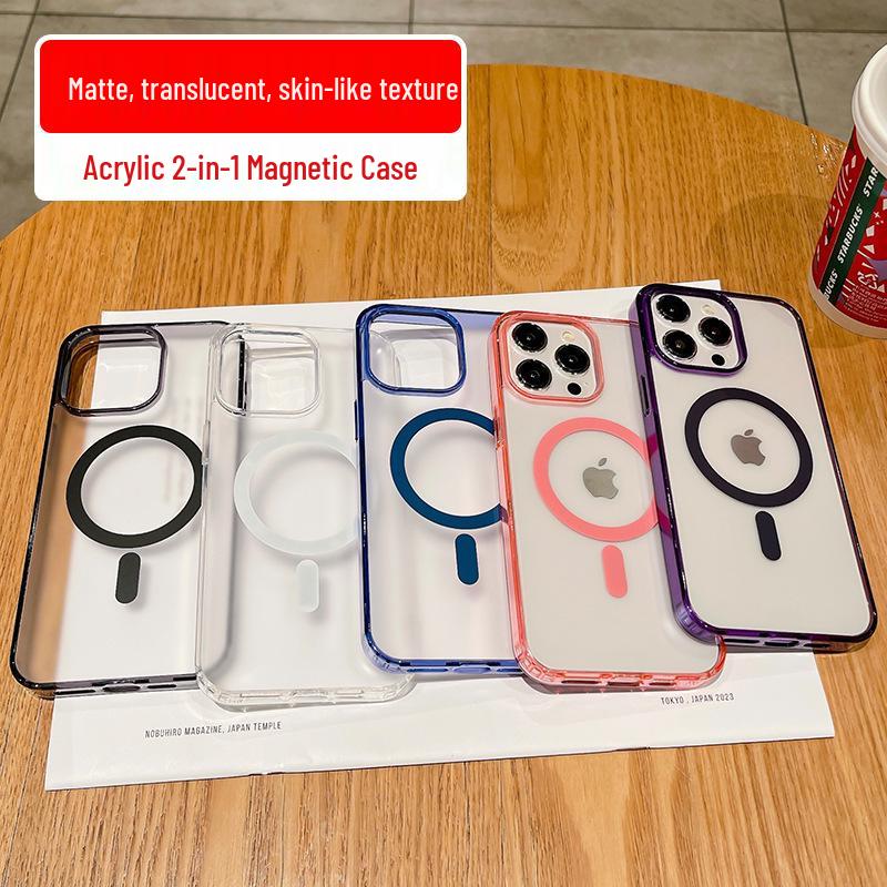 Translucent Frosted Magnetic Phone Case for iPhone 17 Pro Max, MagSafe Compatible Protective Cover