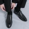 Men Loafers Dress Business Office Formal Shoes Black Brown Retro Leather Shoes Plus Size