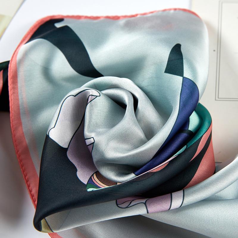 Kleiner Seidenschal für Damen, Frühling und Sommer, neuer Halstuch, vielseitiger Druck, kleiner quadratischer Schal, Geschenk, Seidenschal