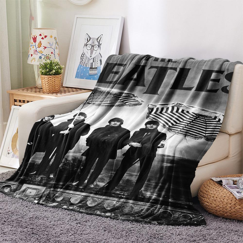 1PC Famous rock band Print FlAannel Blanket, High quality Comfortable for All Seasons, Home Decor, Warmth and Comfort