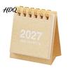 Tragbarer Desktop-Schmuck Mini-Schreibtischkalender 2026-2027 Okt 2026 bis Dez 2027 Stehender Aufklappbarer Kleiner Monatsplaner mit Dickem Papierkalender