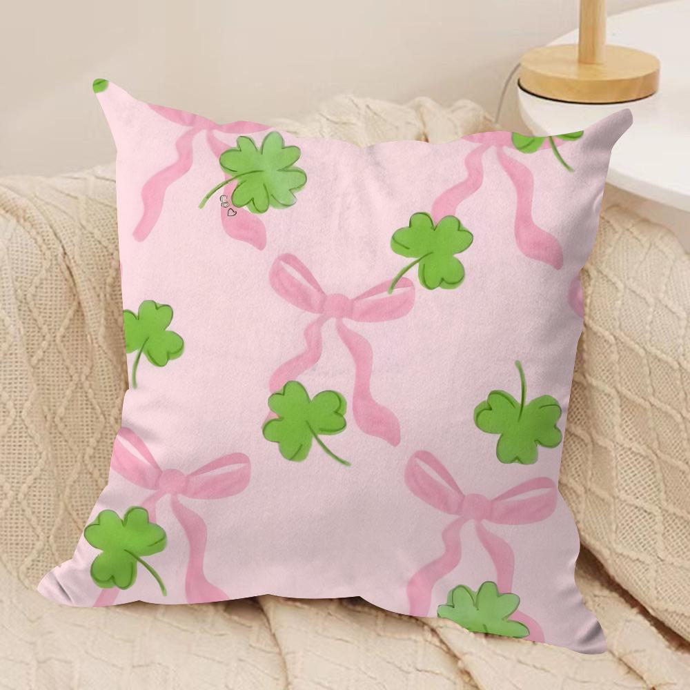 St Patricks Day Cute Cushion Cover Soft Plush Throw Pillow Cover  DoubleSided Printed Cushion Case  Cozy Sofa  Home Decor