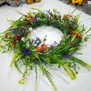 45cm Spring Summer Artificial Wildflower Door Wreath Colorful Multipurpose Decorative Garland for Front Door Home Decor