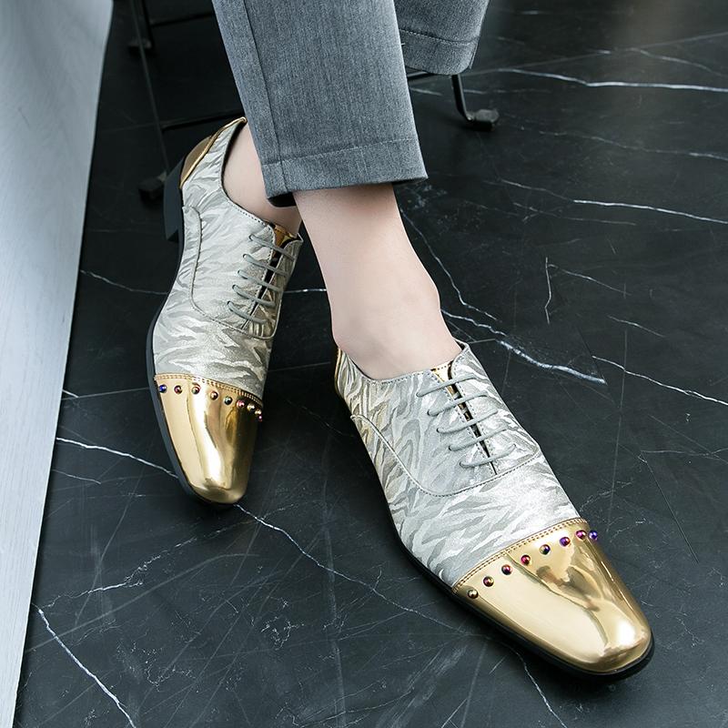 2024 New Men Casual Shoes Classic Low-Cut Embossed Patent Leather Loafers Shoes Comfortable Business Dress Shoes Plus Size 38-47