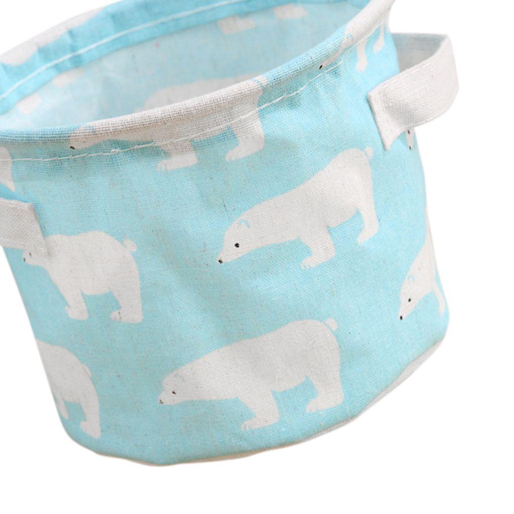 Tier Baumwolle Leinen Schreibtisch Aufbewahrungsbox Halter Schmuck Kosmetik Schreibwaren Organizer Etui Zuhause Büro Runde Aufbewahrungskorb