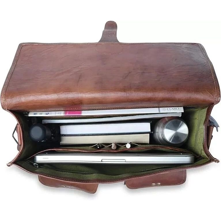 Reliable Leather Briefcase Bag Laptop Brown Women's Messenger 18" Handmade World