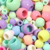 10-200pcs Acrylic Big Hole Beads Candy Color Round Loose Beads for DIY Jewelry Making Bracelets Necklace Keychain Accessories