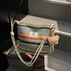 Niche dopamine color woven bag women's new versatile messenger bag vacation beach bucket bag