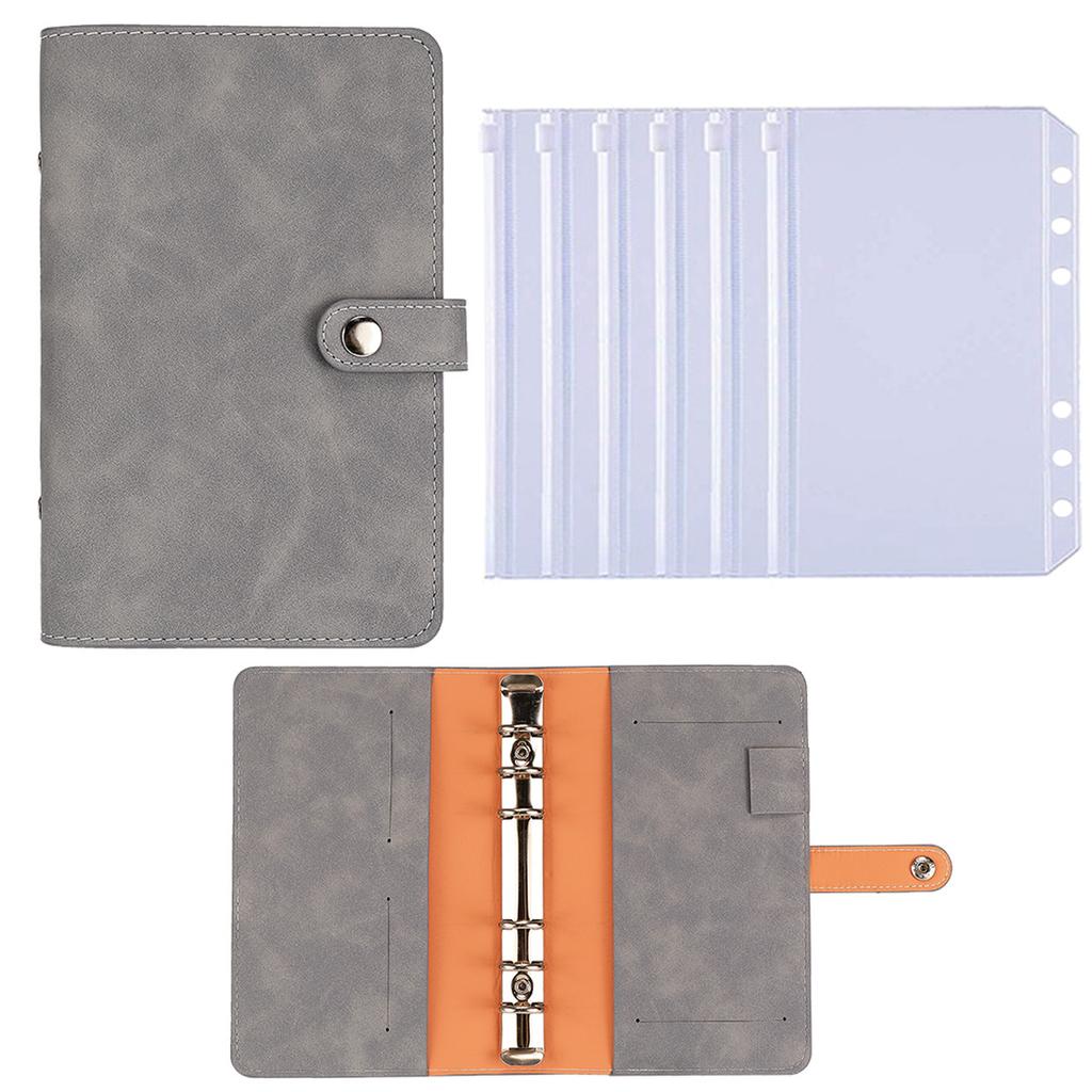 1pcs Loose-leaf Shell + 6pcs Zipper Bag, Deposit Book, Loose-leaf Note Multi-functional Storage Book, Accounting Plan Book