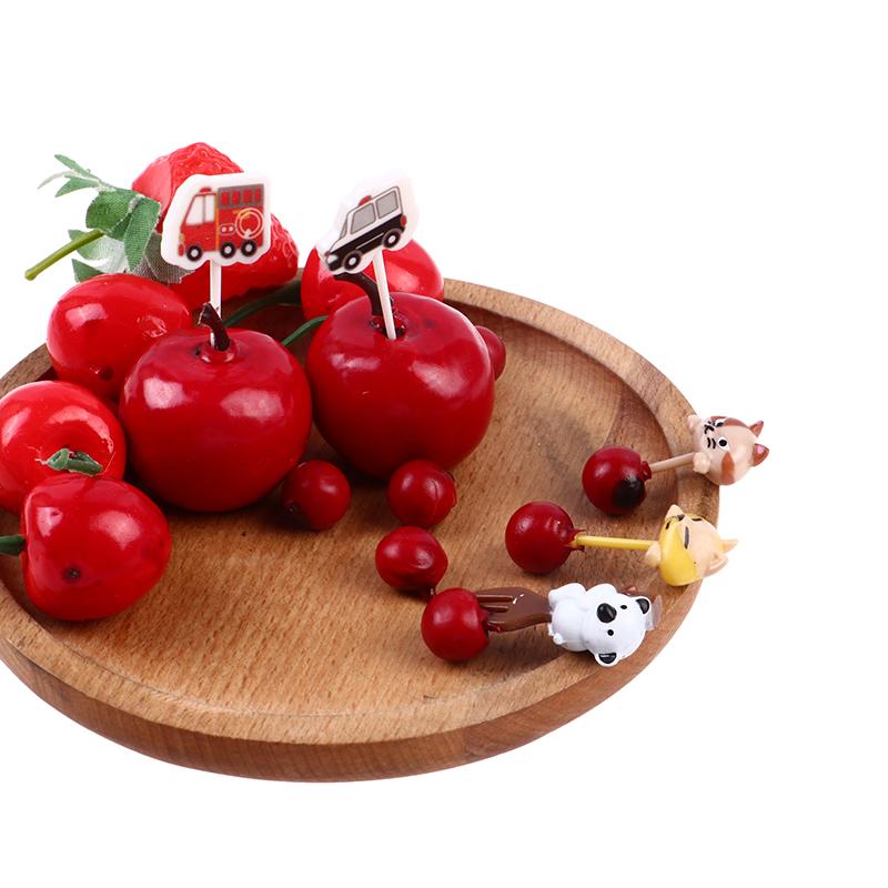 6Pcs Animal Cat Paw Fruit Fork Mini Cartoon Children Snack Cake Pick Toothpick