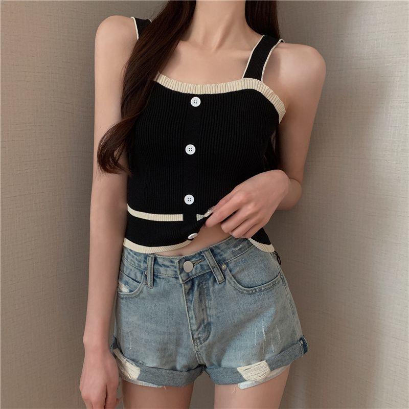 

Women s Ice Silk Knit Camisole: French Chic Summer Layering Top Small чорний
