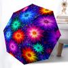 Flower Automatic Folding Umbrella Compact 8-Rib Design Durable Plastic & Iron for Outdoor Daily Use Gift for Friends & Family
