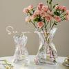 European Style Transparent Glass Vase for Creative Flower Arrangements - High-End Décor for Living Room or Desktop.
