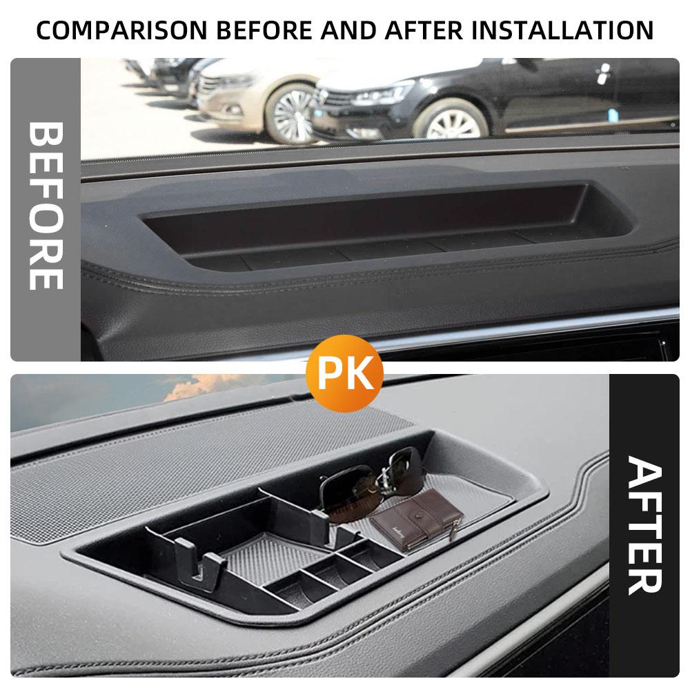 Car Interior Tray Dashboard Storage Tray Phone Holder Center Console Tidying for Volkswagen VW Atlas / Teramont 2018-2023