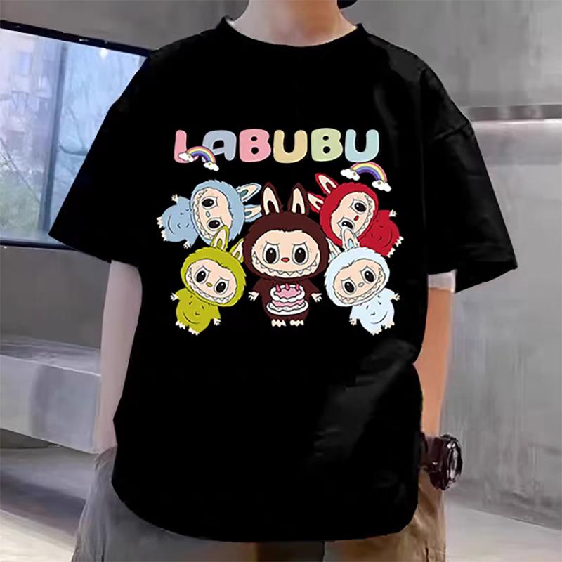 Hot New 3D Print Labubu Kids T Shirts Kawaii Boys Girls Tshirt Cute Short Sleeve Kids Clothing
