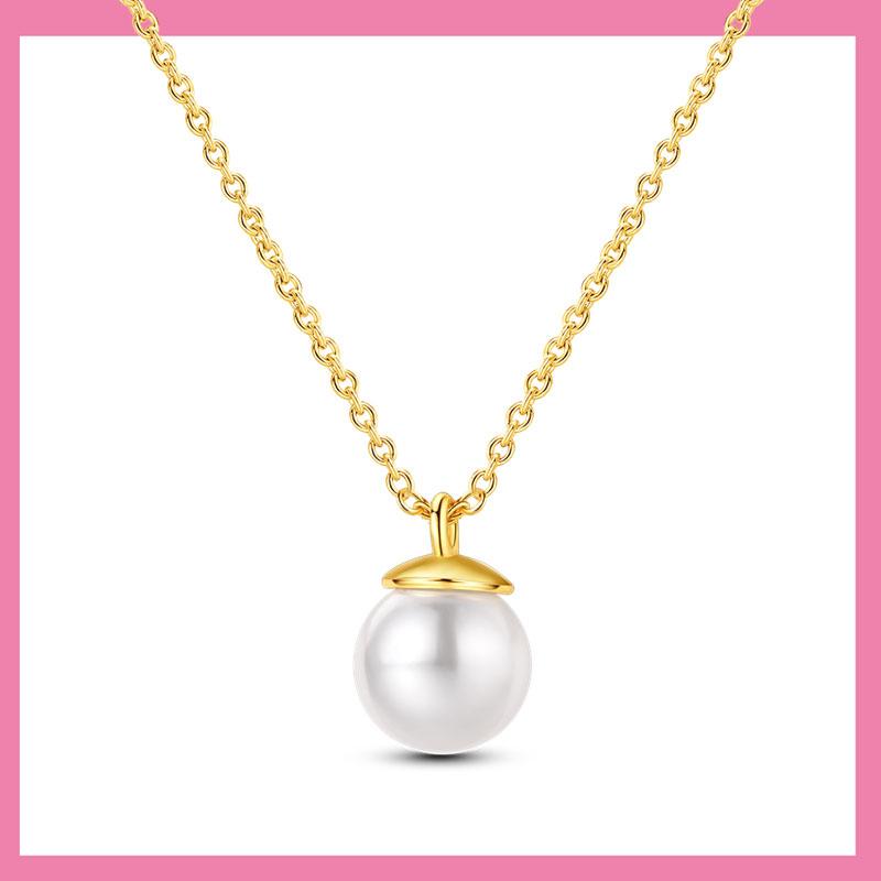 Copper Glittering Golden Australian White Pearl Necklace For Women Necklace Fine Jewelry Gift